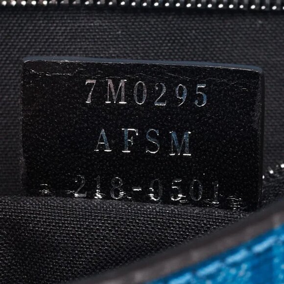 Fendi Cyber Blue Glazed Fabric FF Vertigo Baguette Belt Pouch Bag - Picture 7 of 10